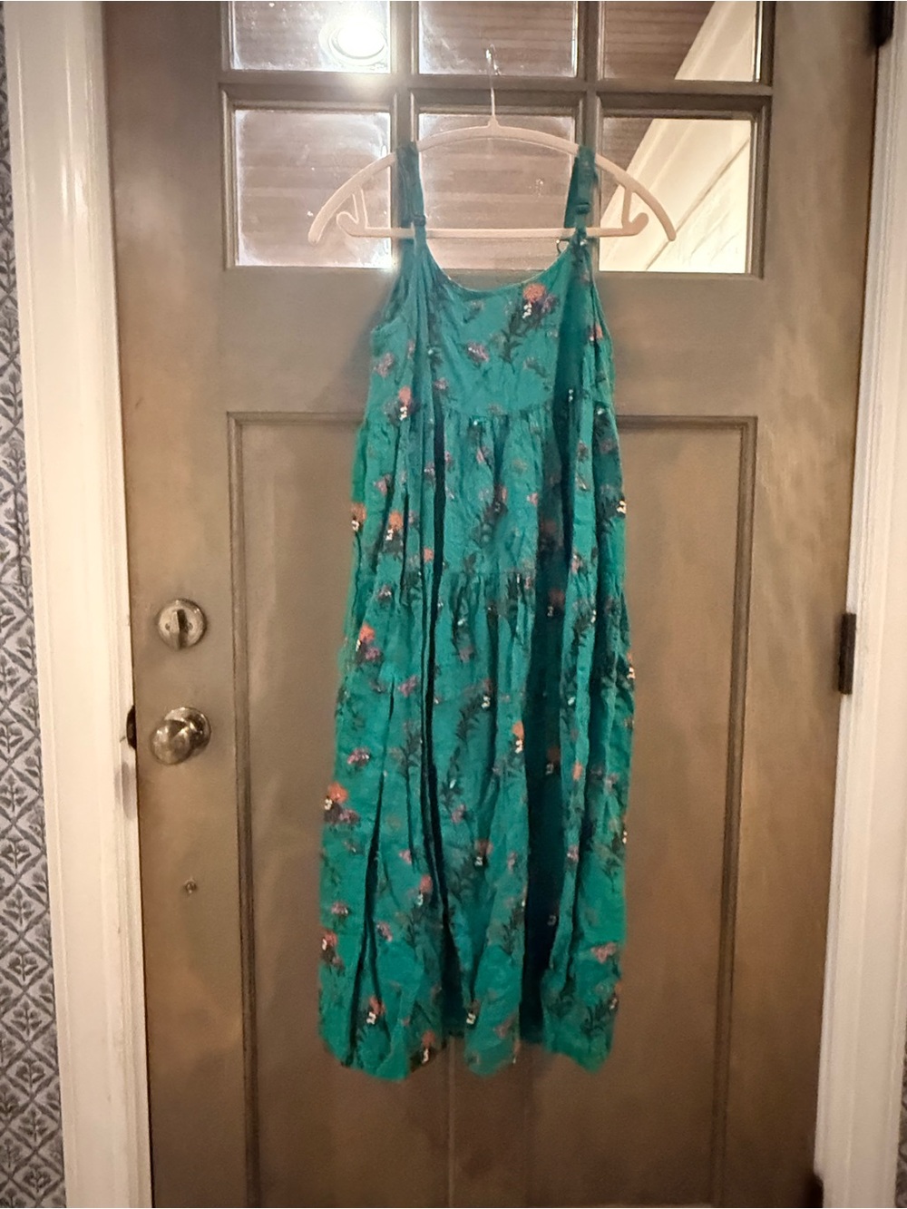 Teal Floral Tiered Sundress - Women's Sleeveless Dress